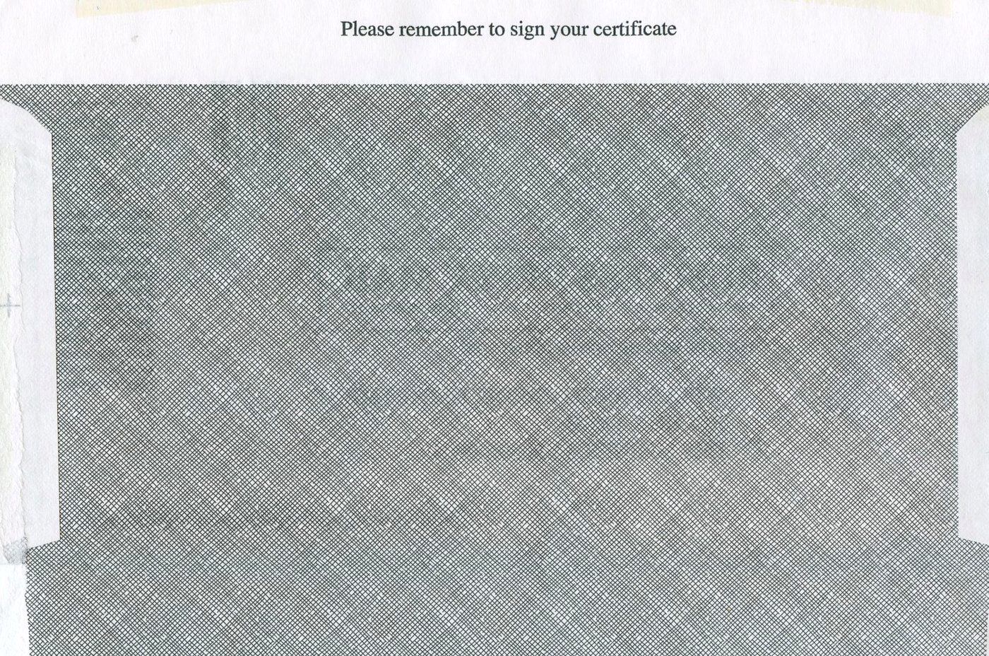 A sheet of security paper printed with a fine anti-copy pattern.